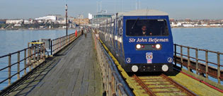 the Sir John Betjeman chugs along Southend Pier