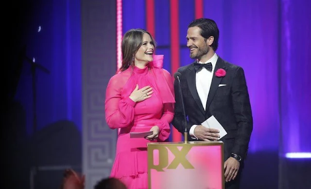 Princess Sofia wore a pink gown by Swedish fashion designer Lars Wallin