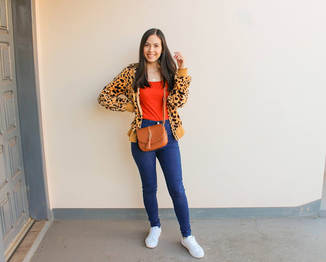 Look jaqueta estampa de leopardo + cores quentes!