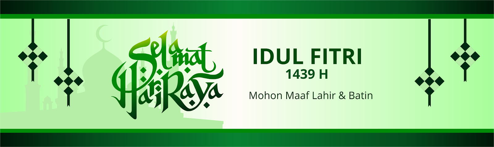 Desain Banner Hari Raya Idul Fitri 1439 H Format CDR 