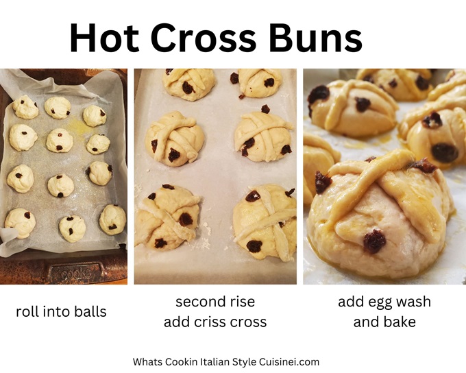 collage of Easter hot cross buns