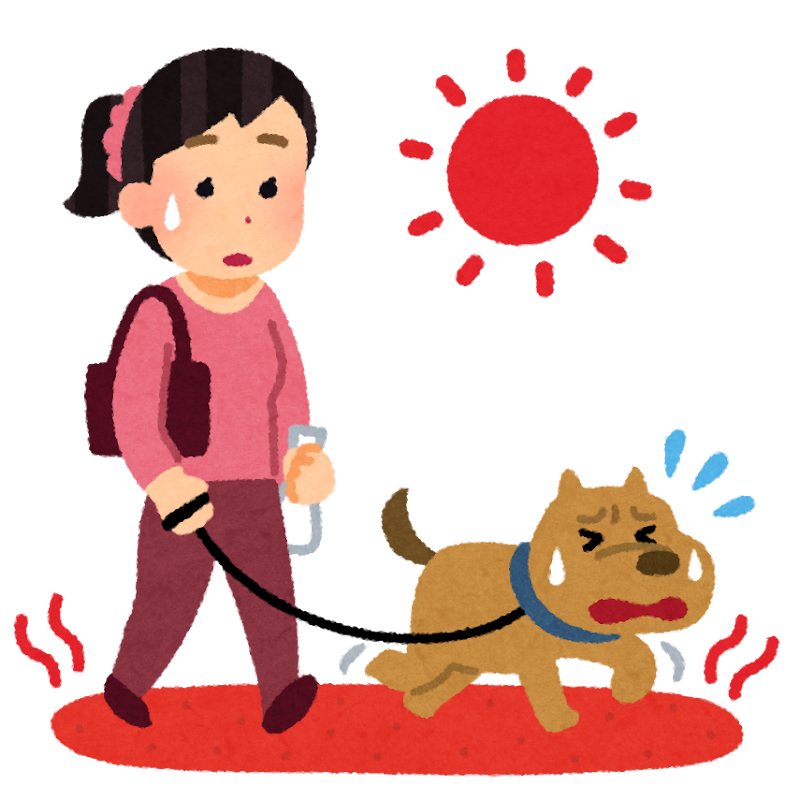 アスファルトが暑くて辛い犬のイラスト かわいいフリー素材集 いらすとや