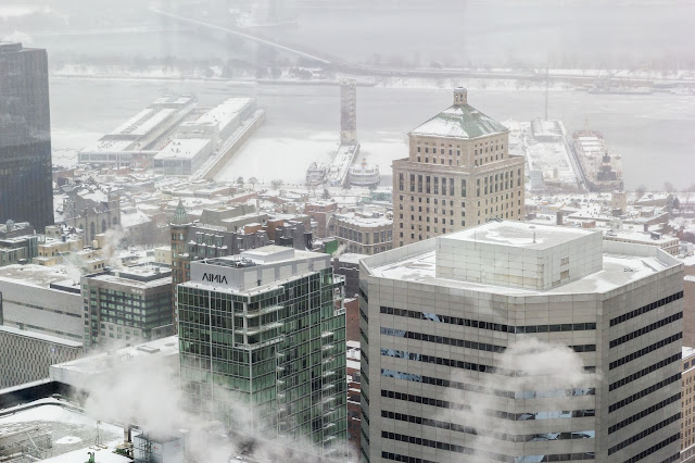 city view from Observatorie 360º in Montréal, Canada