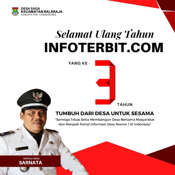 Pemdes Saga Kecamatan Balaraja Kabupaten Tangerang Mengucapkan Selamat HUT ke-3 Media InfoTerbit