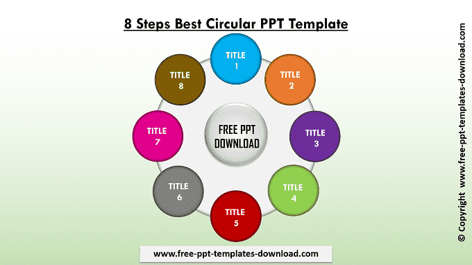 8 Steps Best Circular PPT Template Light
