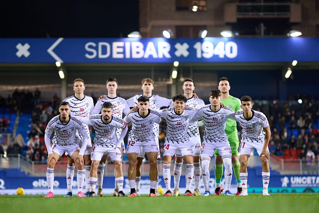 📸C. D. MIRANDÉS 📆26 enero 2024 ⬆️Mathis Lachuer, Sergio Barcia, Pablo Ramón, Alberto Rodríguez, Ramón Juan. ⬇️Gabri Martínez, Álvaro Sanz, Rubén Sáez, Jonathan Gómez, Carlos Martín, Ilyas Chaira. S. D. EIBAR 1 🆚 C. D. MIRANDÉS 0 Viernes 26/01/2024, 20:30 horas. Campeonato de Liga de 2ª División, jornada 24. Eibar, Guipúzcoa, estadio Municipal de Ipurua: 5.698 espectadores. GOLES: ⚽0-1: 77’, Sergio León.