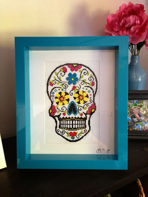 cross stitch sugar skull day of the dead