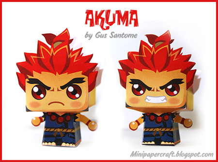 Street Fighter Mini Akuma Paper Toy