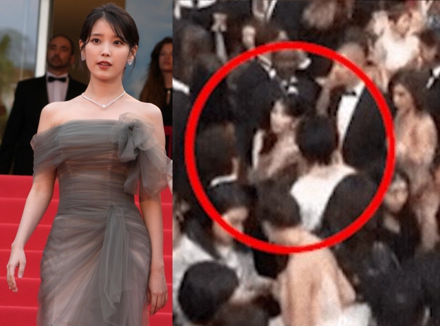 IU'ya Cannes kırmızı halısında Fransız bir influencer tarafından omuz atılması netizenleri öfkelendirdi