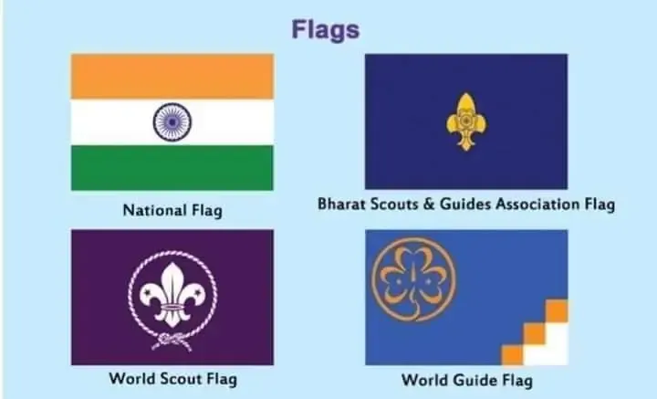 National-flag-bharat-scout-and-guide-flag-world-scout-guide-flag