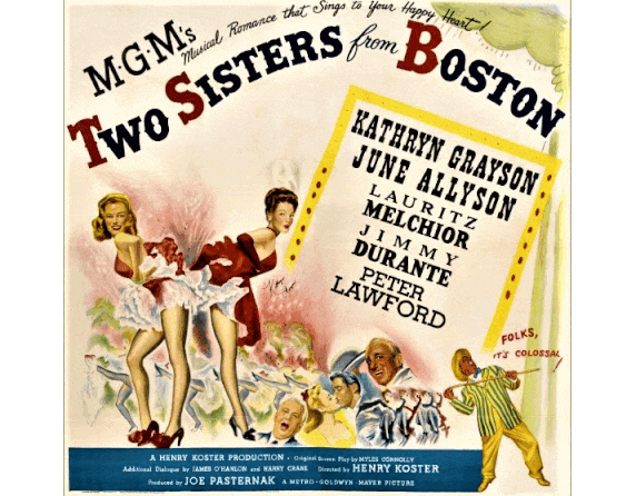 Two Sisters from Boston (1946); Du Barry Was a Lady (1943); Billy Rose’s Jumbo (1962); Arizona Trail (1943); A Date with Judy (1948); The Carson City Kid (1940)