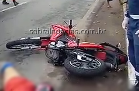 Moto envolvida no acidente