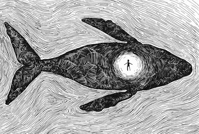 Jonah in a fish by Alma Sheppard-Matsuo