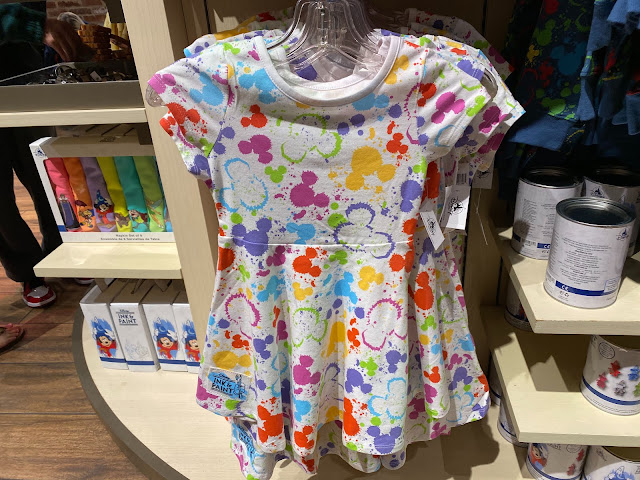 Ink & Paint Girls Rainbow Mickey Head Paint Splatter Dress