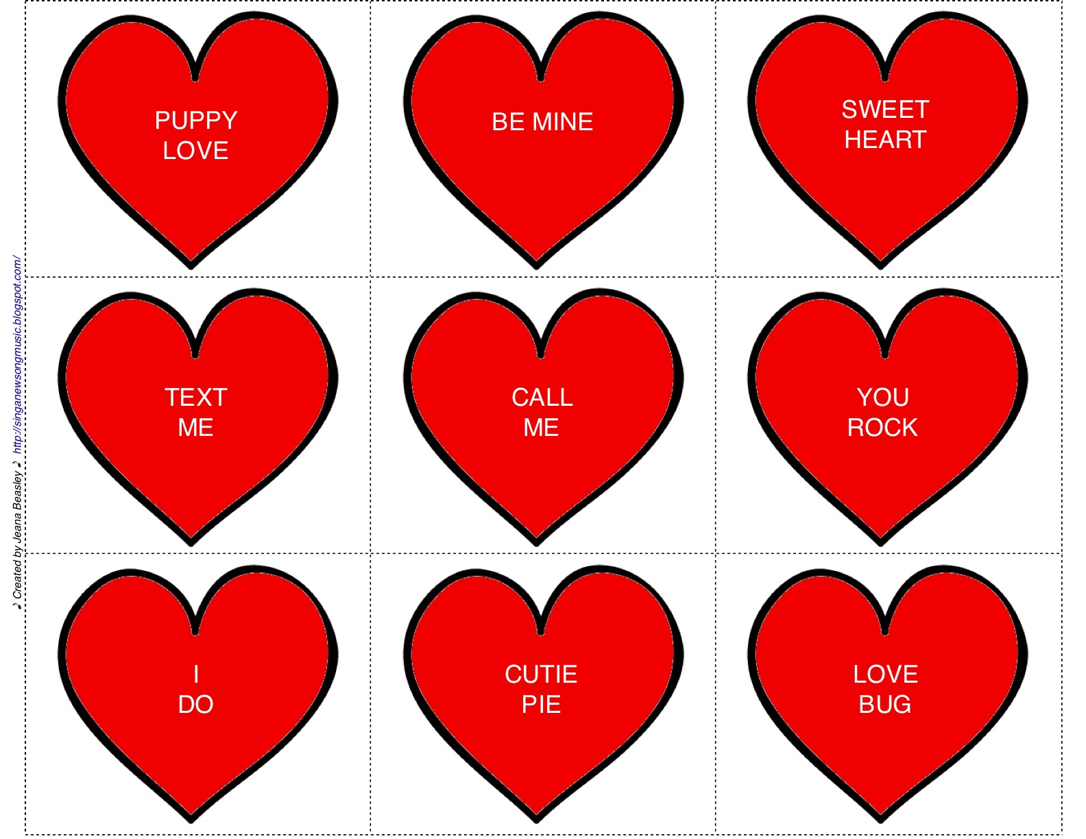 Sing a New Song: Candy Hearts Game: Tempo and Expression