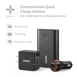 Anker Quick Charge Combo (PowerCore+ 10050 Premium Portable Charger, USB Turbo Wall Charger, PowerDrive+ 1 Car Charger, PowerLine Micro USB, Protective Carry Case)