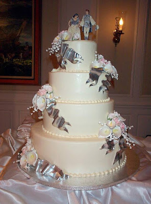 ribbon wedding cakes