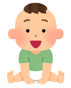 赤ちゃんのイラスト（アジア人・男）