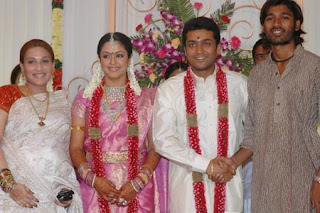 Dhanush In Surya Jothika Marriage With His Wife