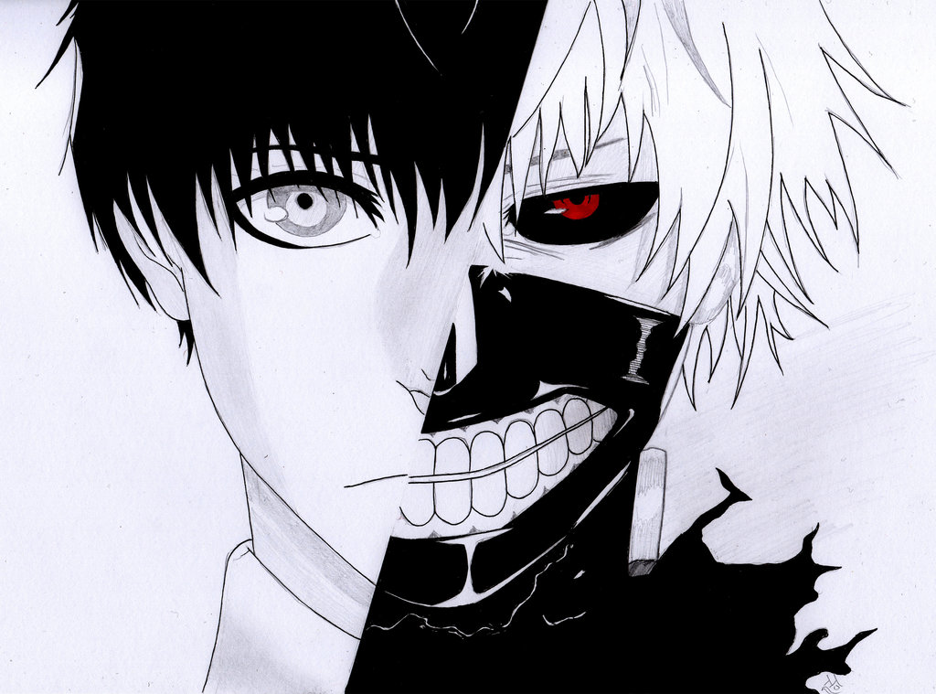 Anime Lover Kaneki Ken Gambar Anime Hitam Putih Keren