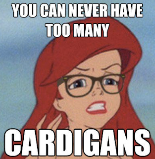 hipster little mermaid loves cardigans