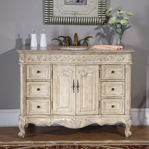 Accord Antique 48 Inch Bathroom Vanity Cream Marfil Top