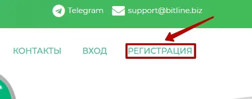 Регистрация в Bitline