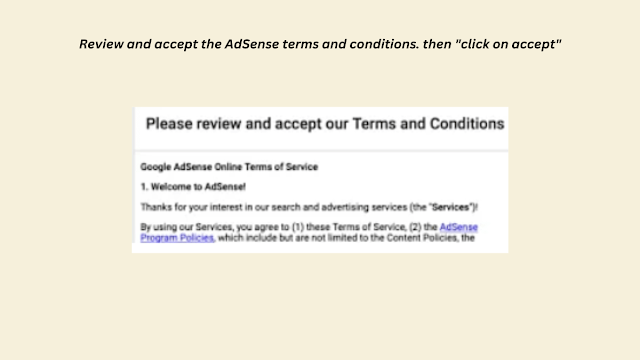 Review and accept the AdSense terms and conditions