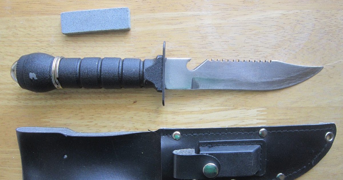 Cuchillo De Cazador Tipo Rambo De Los Años 80 Con Brújula