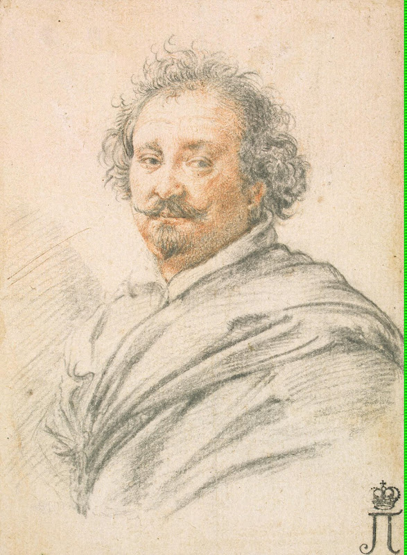 Portrait of Giulio Strozza by Simon Vouet - History, Portrait Drawings from Hermitage Museum