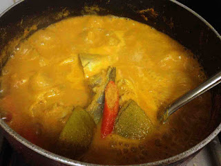 ayala manga thenga aracha meen curry / pachamanga meen curry