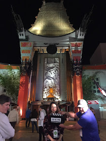 TCM filming Raquel Stecher outside of Grauman's Chinese Theater