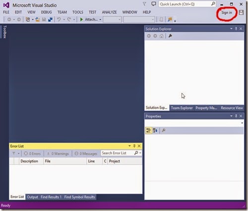Register Visual Studio