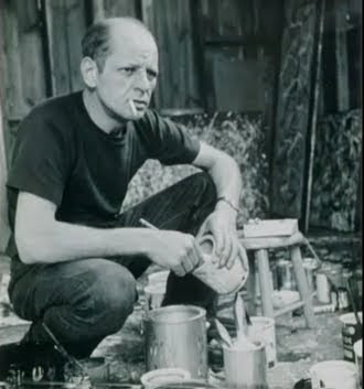 Jackson Pollock photo painting in action