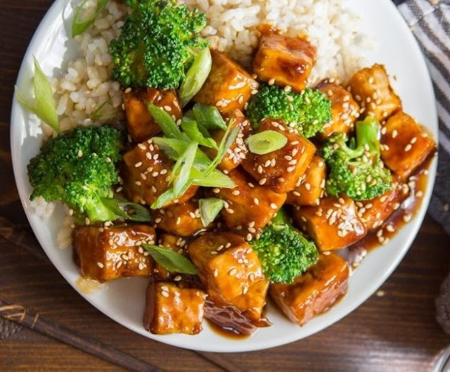 Teriyaki Baked Tofu #vegan #dinner