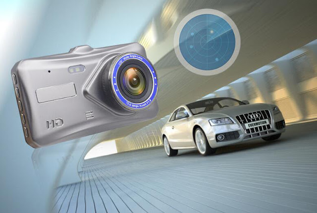 V2-TP 4 Inch 5V 2A Car DVR With Touch Screen And Dual Lens 