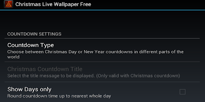 Christmas Live Wallpaper Free settings