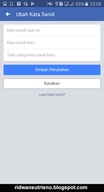 Langkah 6 Ganti Snadi Facebook