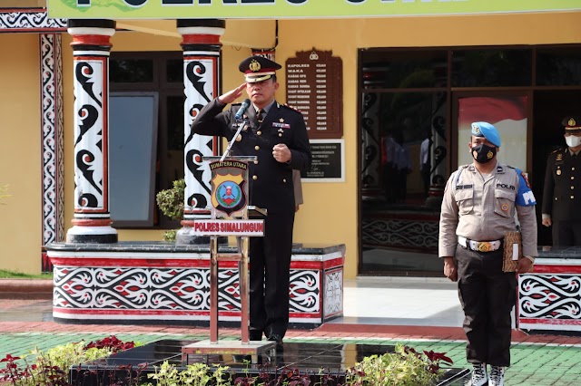 AKBP Ronald Jadi Inspektur Upacara Peringatan Sumpah Pemuda di Markas Komando Resor Simalungun