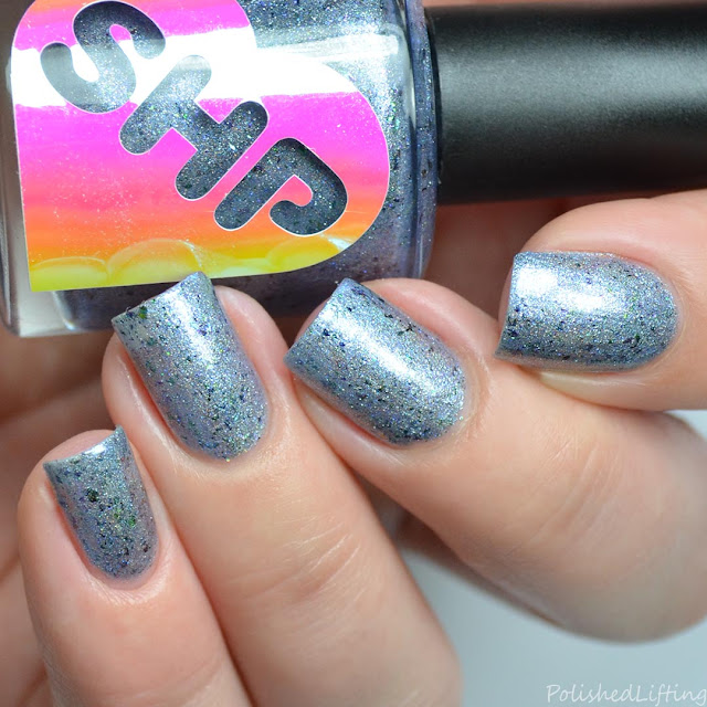 blue holographic blue shimmer nail polish