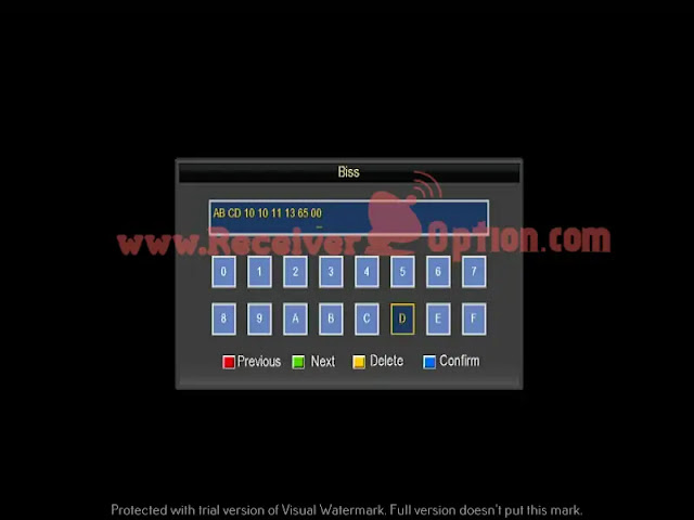 PROTOCOL TYPE HD RECEIVER BISS KEY OPTION