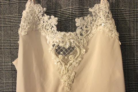 Vintage camisole with lace overlay