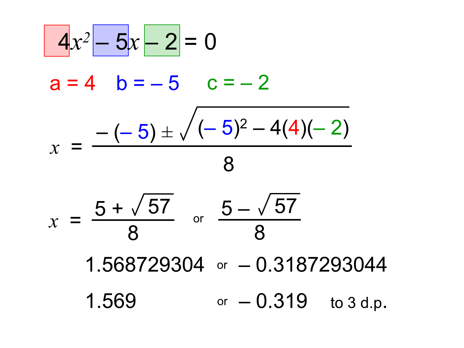 MEDIAN Don Steward mathematics teaching: quadratic formula