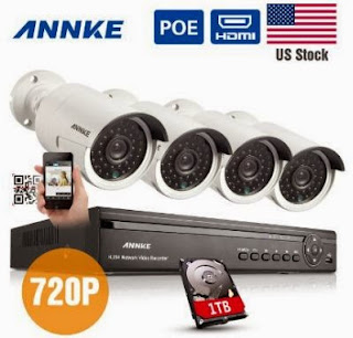 Annke® 4CH 720P HD POE NVR Security System with 4 Weatherproof 720P Indoor/Outdoor IP Camera review comparison