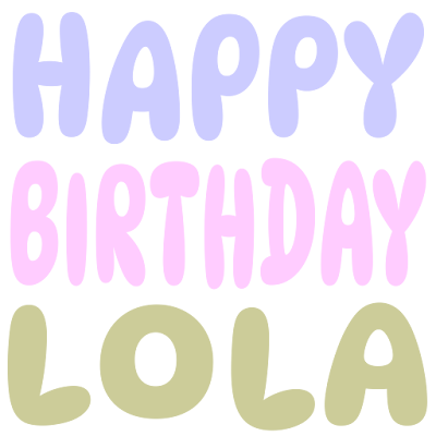 Happy Birthday Lola (Sticker)