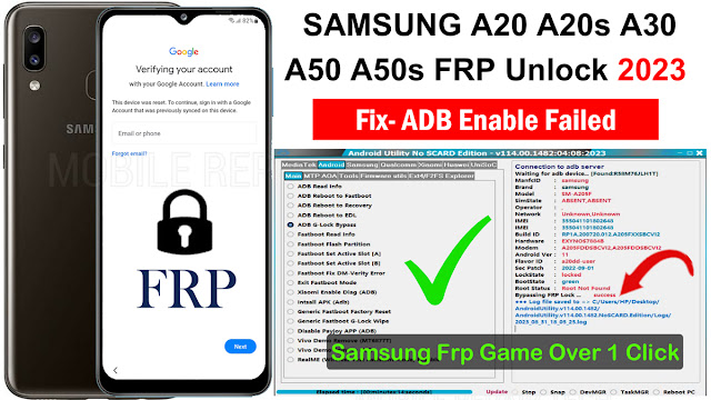 Samsung A20 A20s A30 A50 Frp Bypass Android 11/12