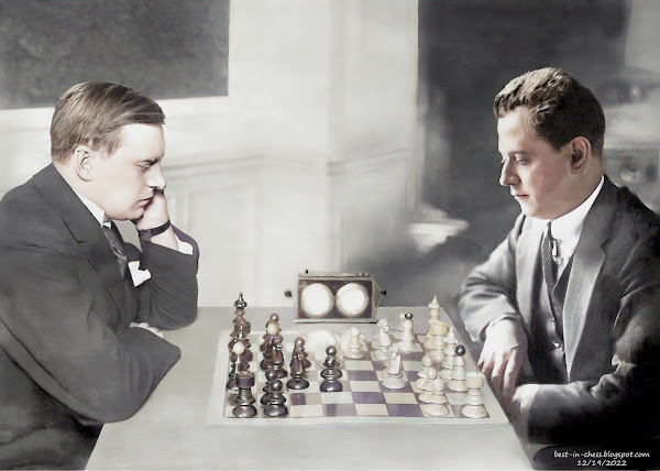 At the World Chess Tournament, (September 16-November 26) 1927, in Buenos Aires, Argentina, Russian chess master Alexander Alekhine plays against the Cuban chess master Jose Raul Capablanca.