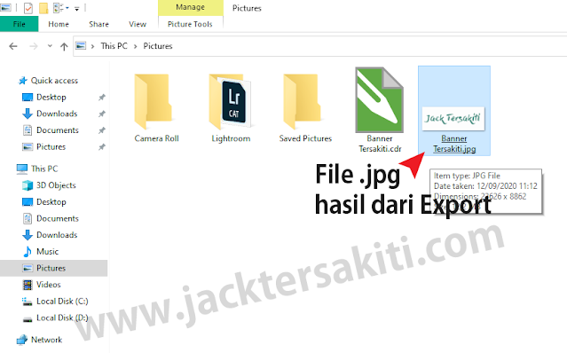 Menyimpan File jadi JPG di CorelDraw X7