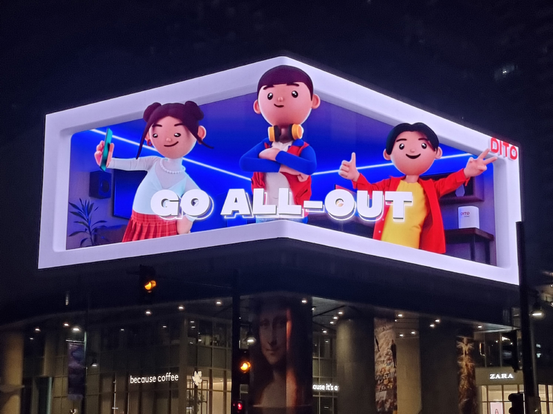 DITO MasPinaTODO prepaid offerings showcased on BGC's 3D LED Billboard!
