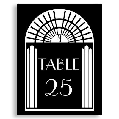 Art Deco Wedding Table Number